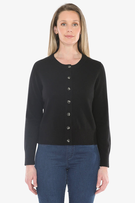 Button Through Cardi in Black