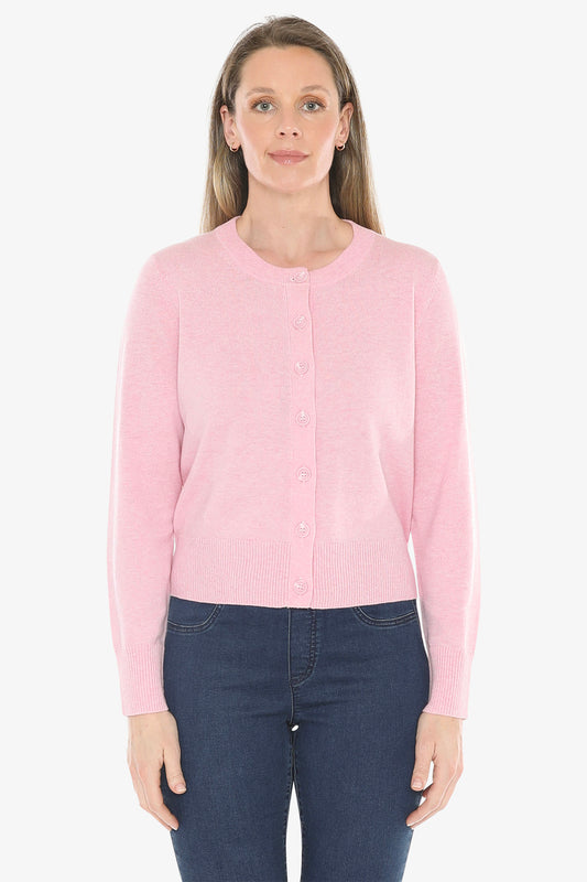 Button Through Cardi in Sherbert Marle