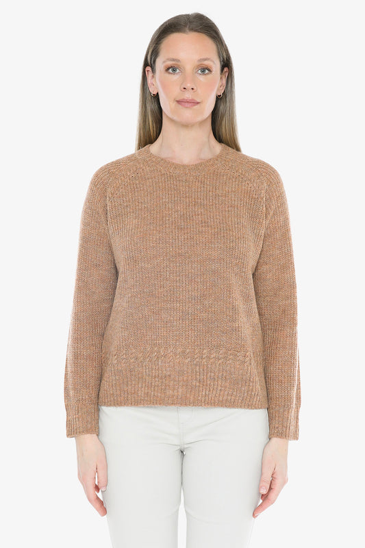 Cable Raglan Pullover in Spice