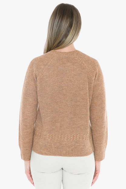 Cable Raglan Pullover in Spice