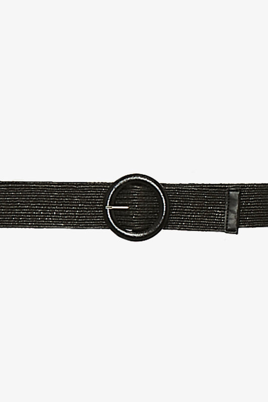 Womens Circle Buckle Belt Black 616j9183a