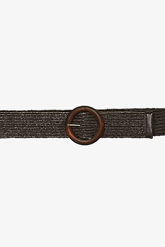 Womens Circle Buckle Belt Brown 616j9183a