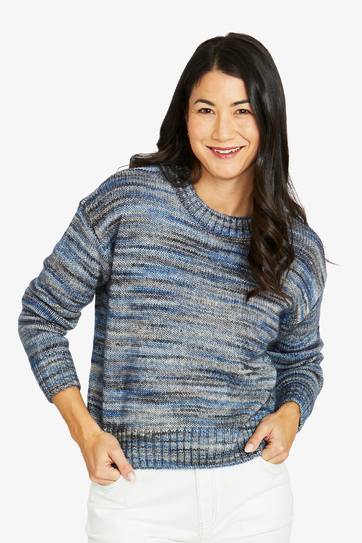 Womens Colour Mix Pullover Blue 60611051a