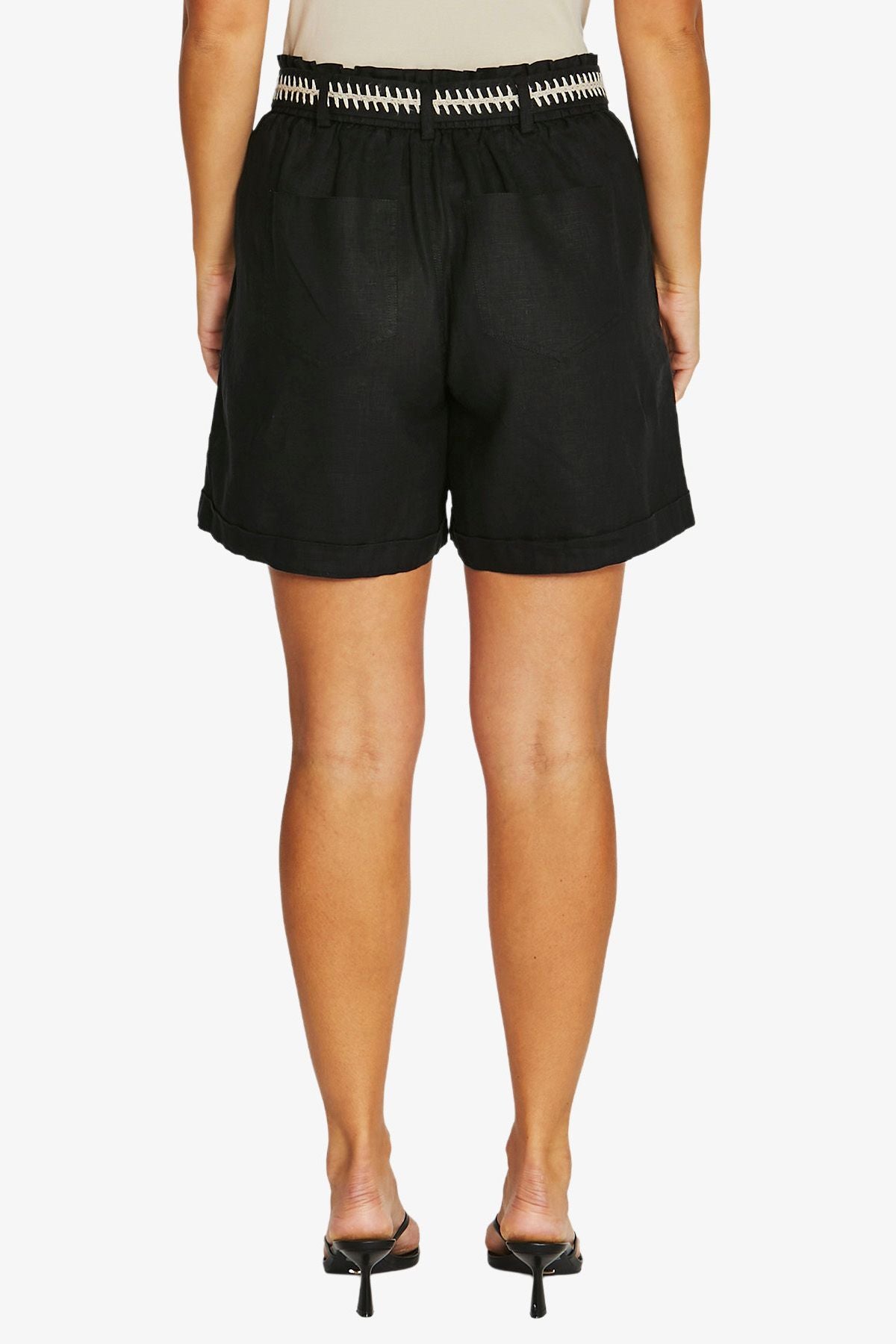 Womens Contrast Stitch Short Black 616j8069a
