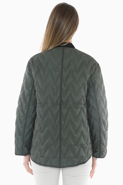 Zig Zag Quilted Puffer in Sage