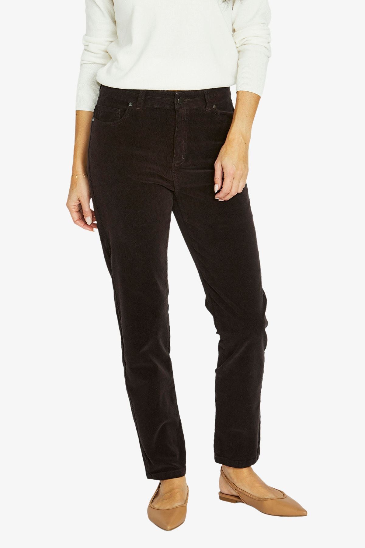 Womens Cord Jean Brown 606j7048a