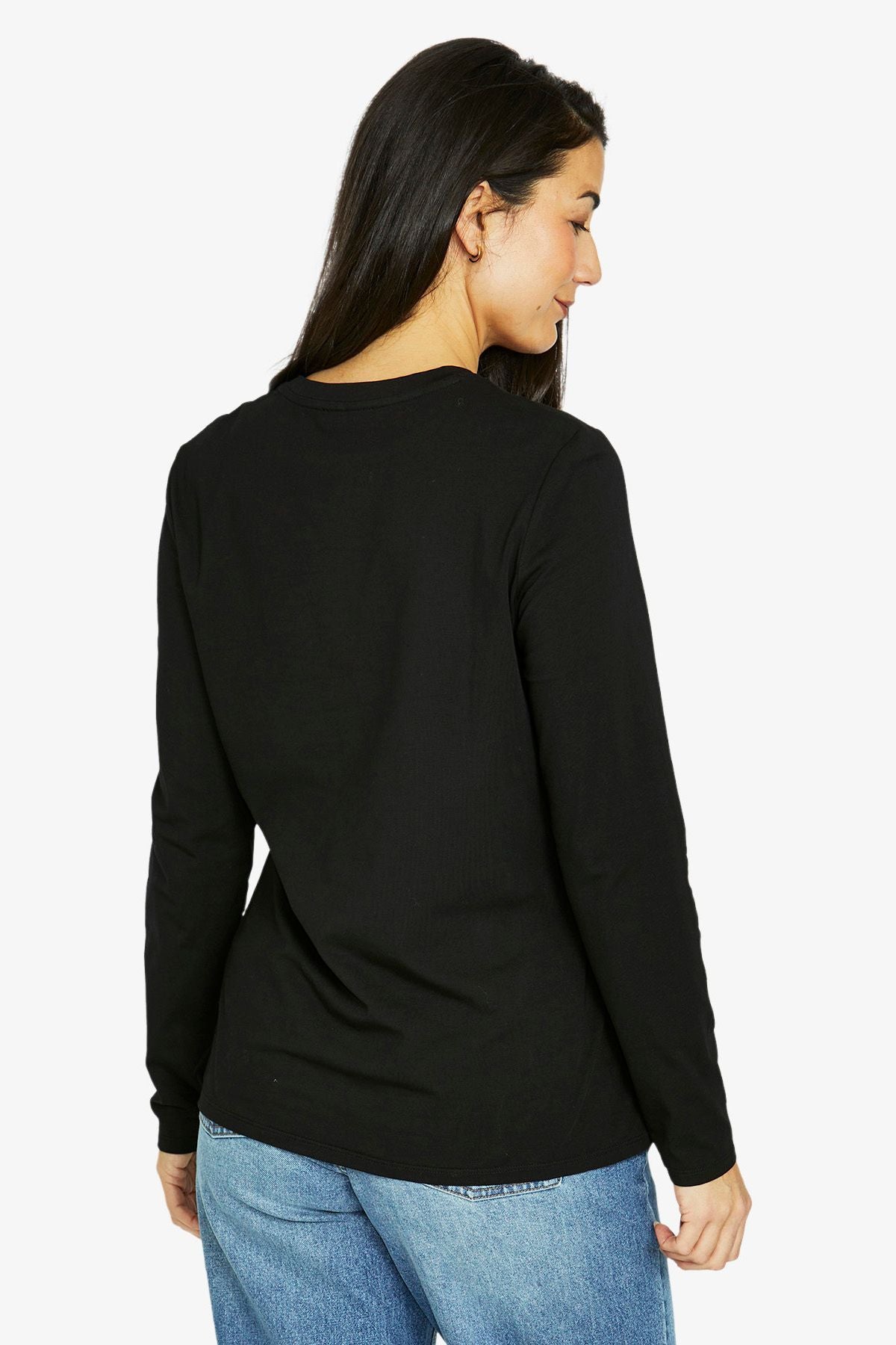 Womens Core Crew Ls Tee Black 60612010a