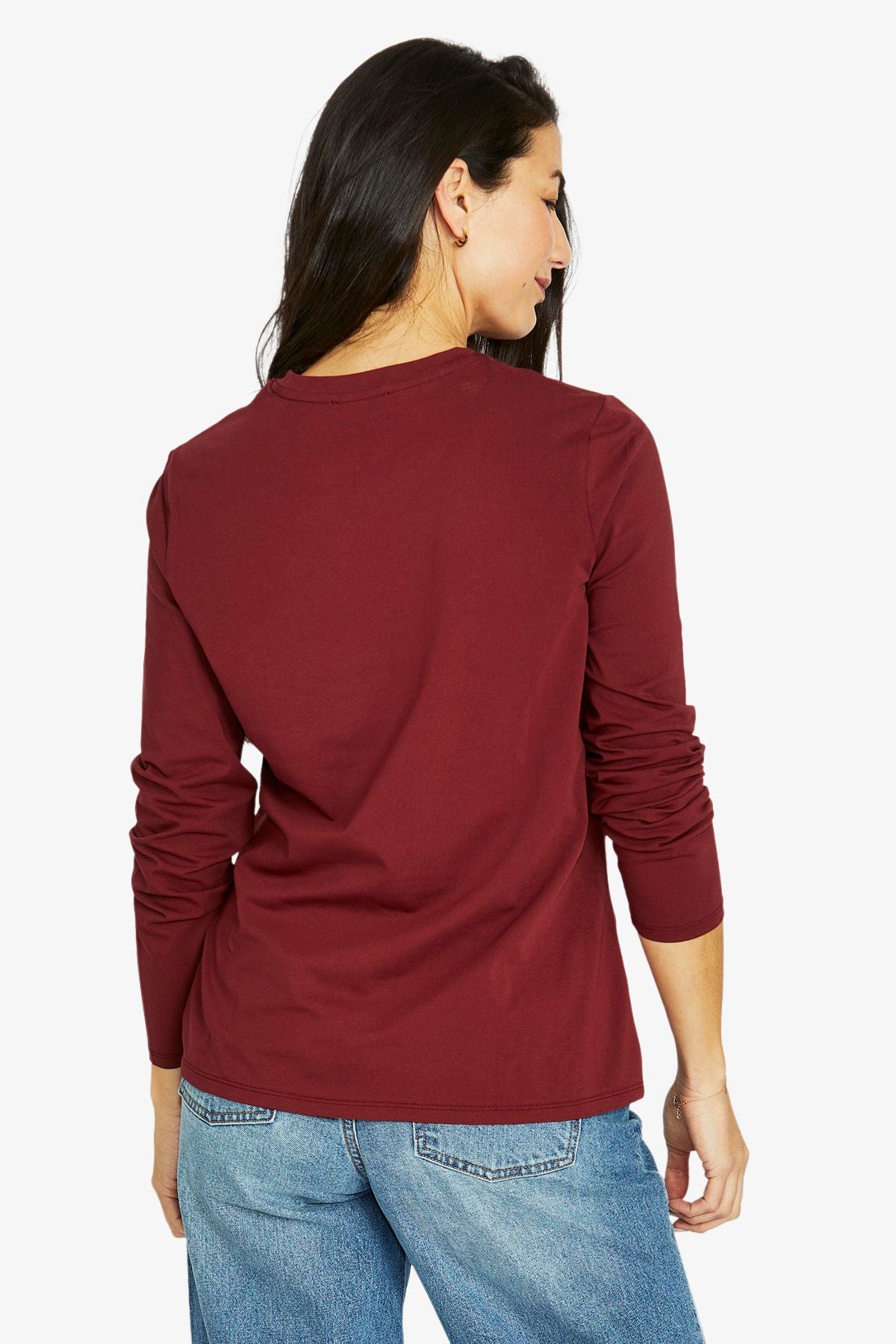 Womens Core Crew Ls Tee Red 60612010a
