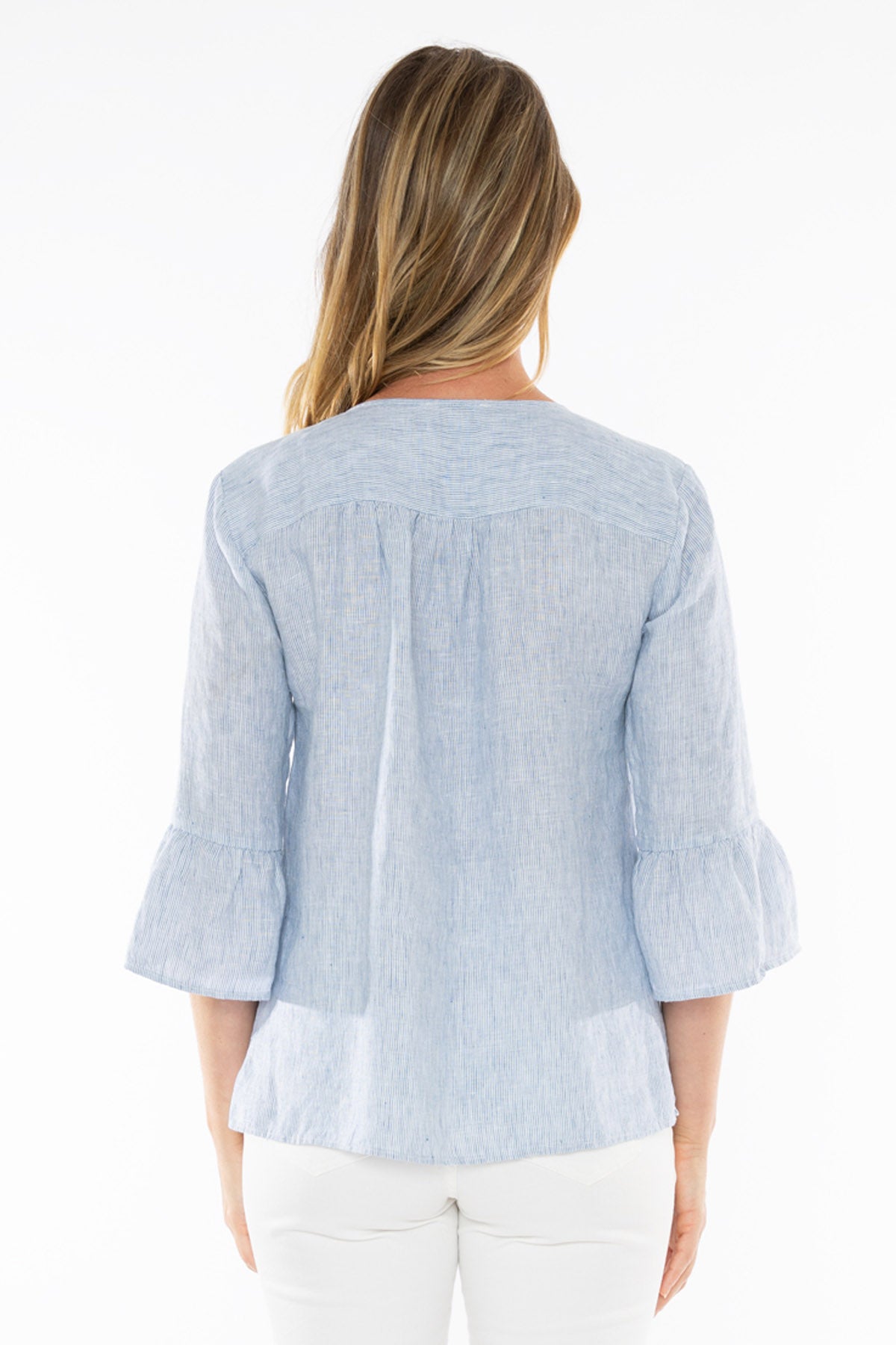 Women's Core Stripe Top in Blue and White