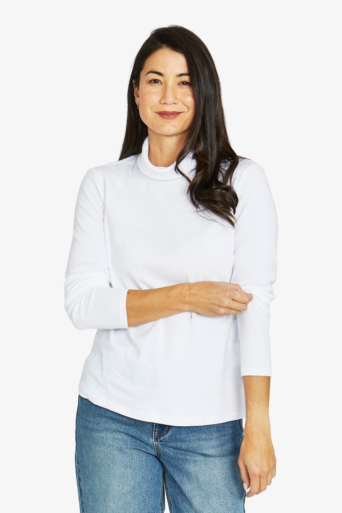 Womens Cotton Ls Skivvy White 60612011a