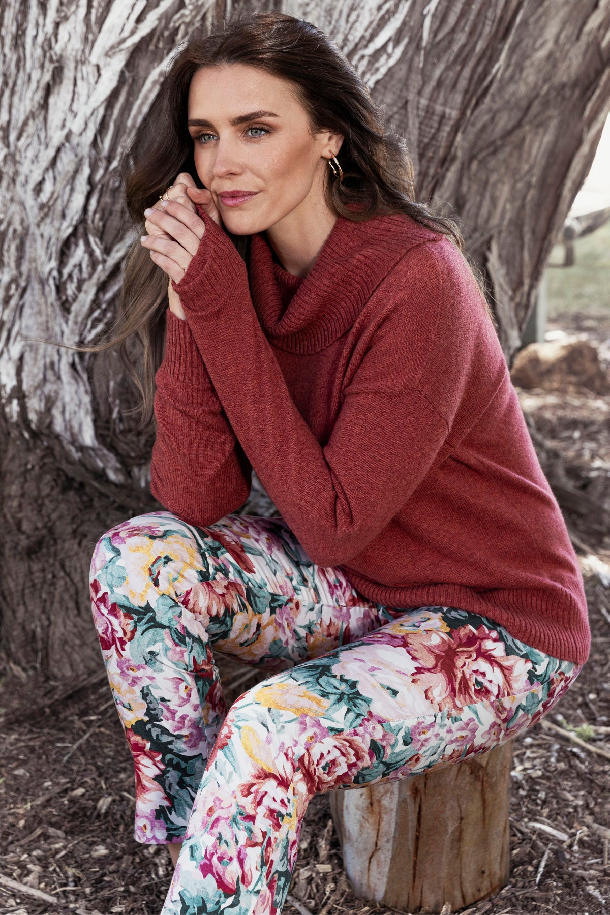 Cowl Neck Pullover in Autumn