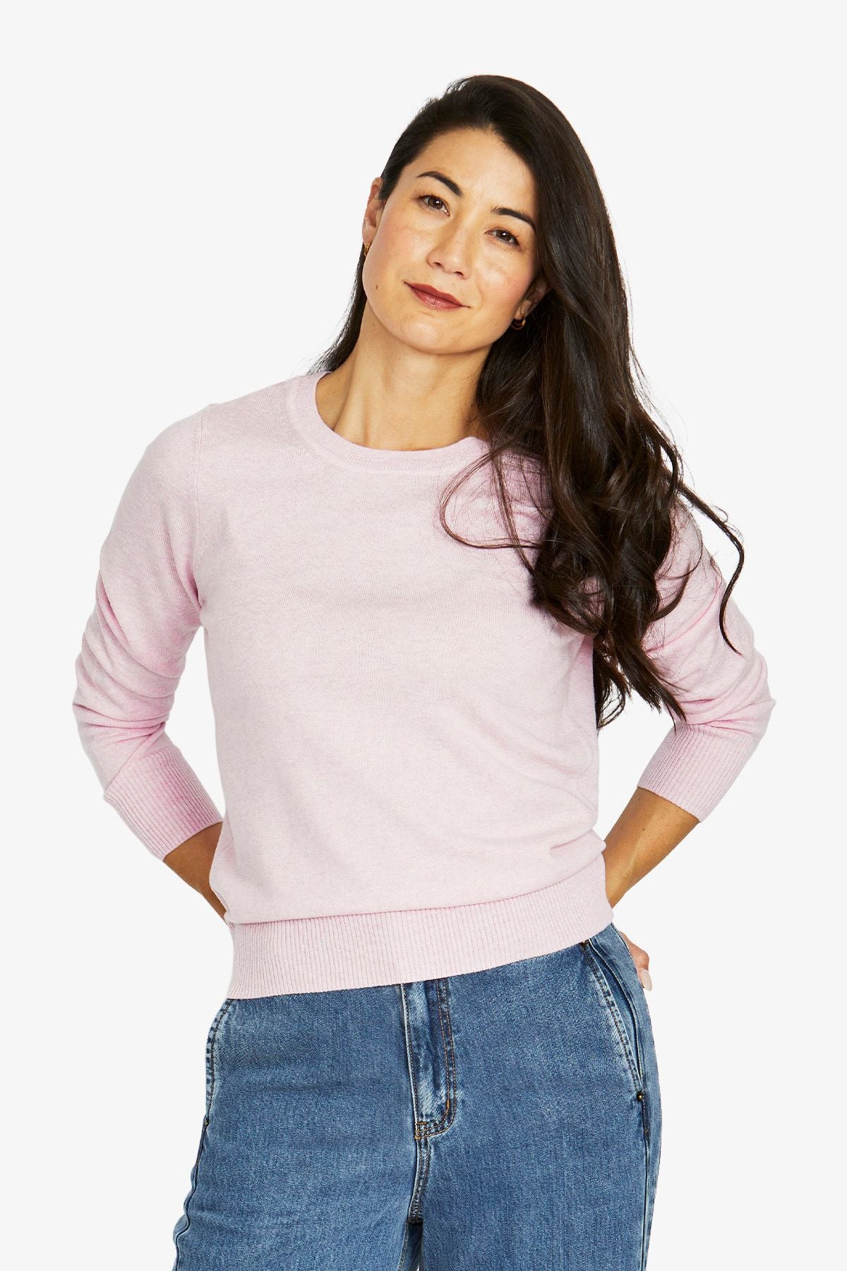 Womens Crew Neck Pullover Pink 60611025a