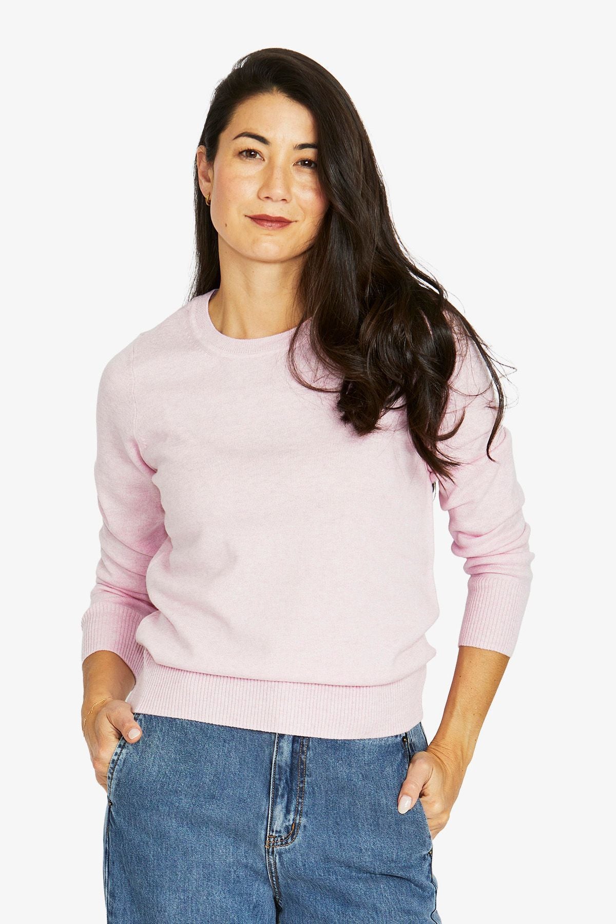 Womens Crew Neck Pullover Pink 60611025a