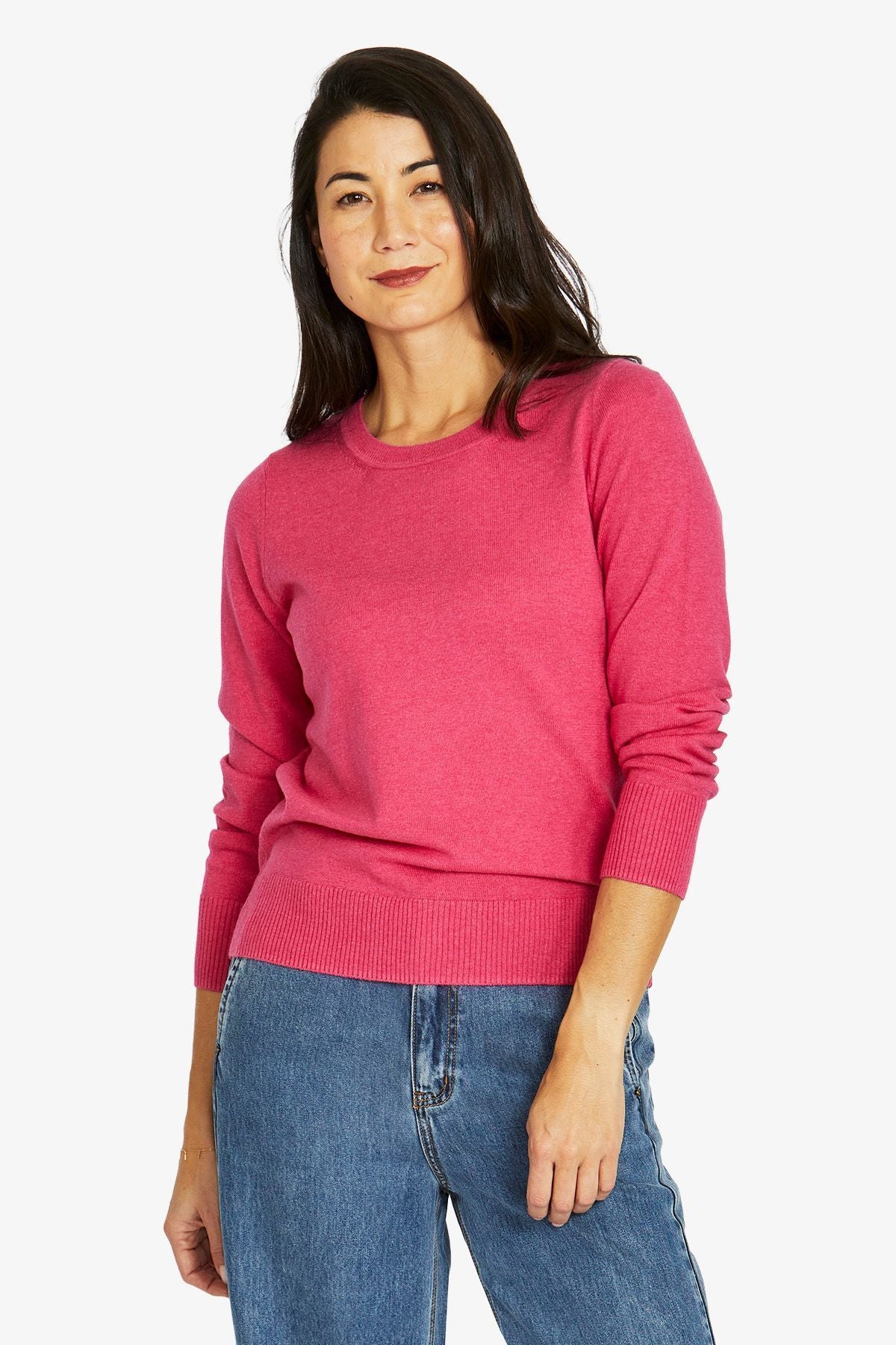 Womens Crew Neck Pullover Pink 60611025a