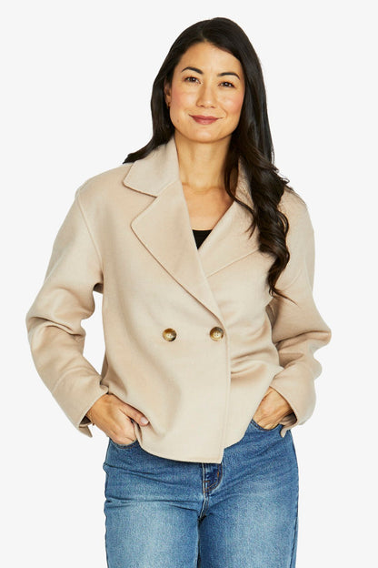 Womens Crop Coat Natural 606j4053a