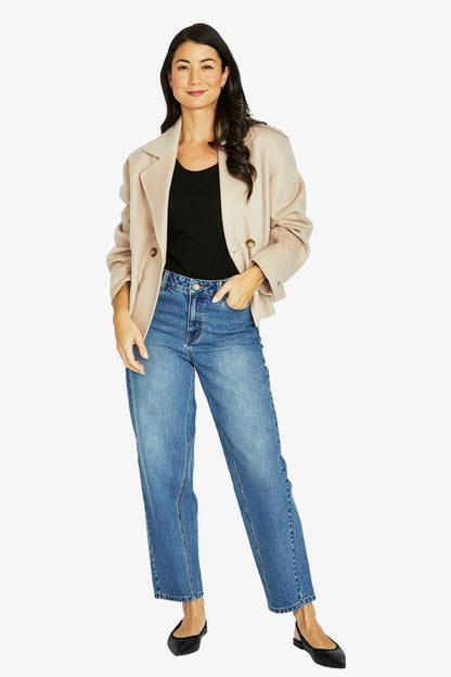 Womens Crop Coat Natural 606j4053a