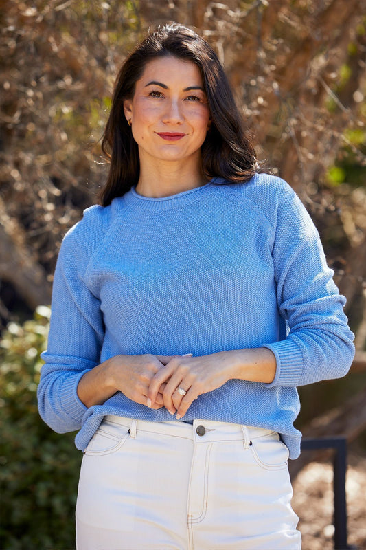 Womens Cross Stitch Pullover Blue 60611032a