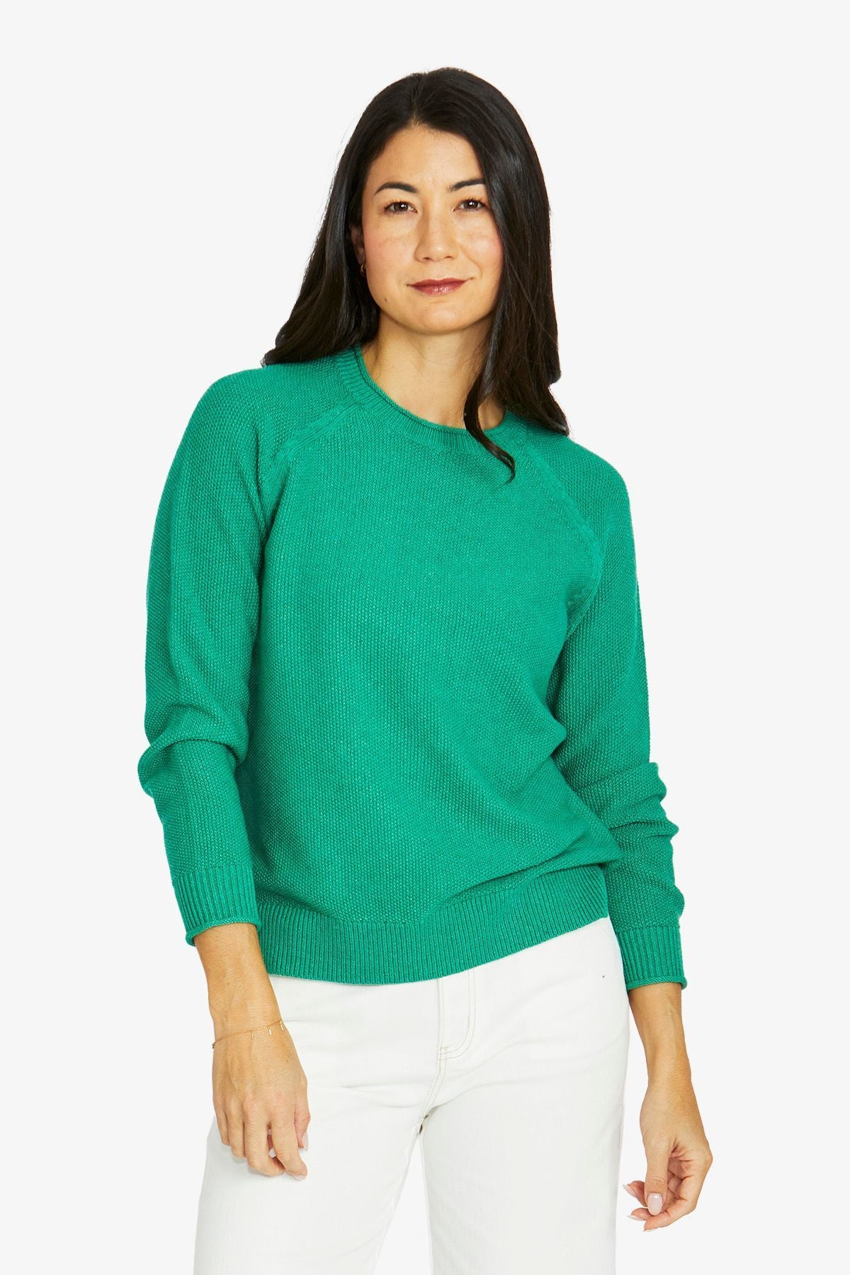 Womens Cross Stitch Pullover Green 60611032a