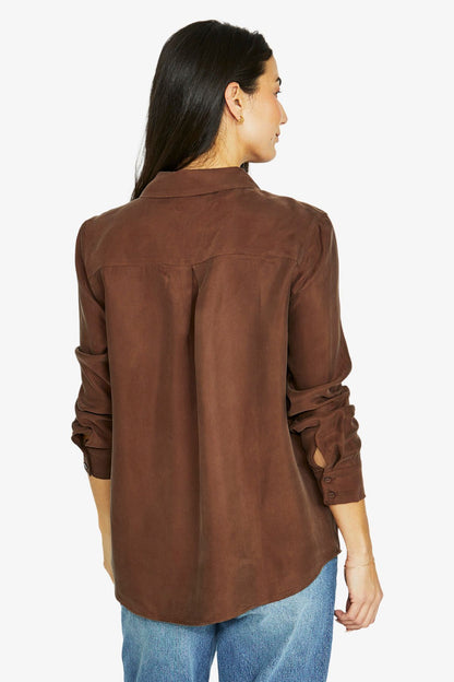 Womens Cupro Shirt Brown 606j3075a