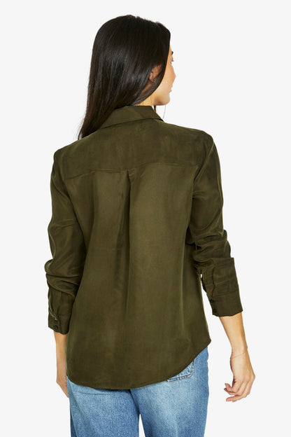 Womens Cupro Shirt Green 606j3075a