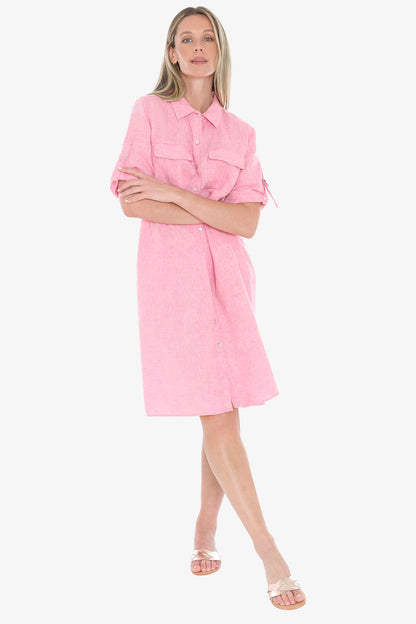 Womens D Ring Slv Dress Pink 596j5098a