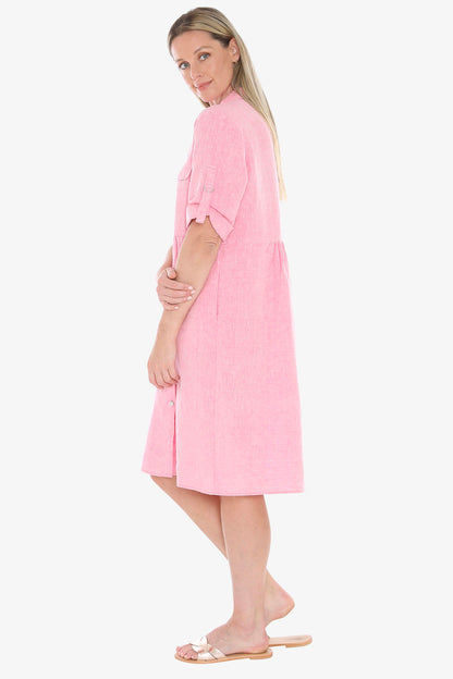 Womens D Ring Slv Dress Pink 596j5098a