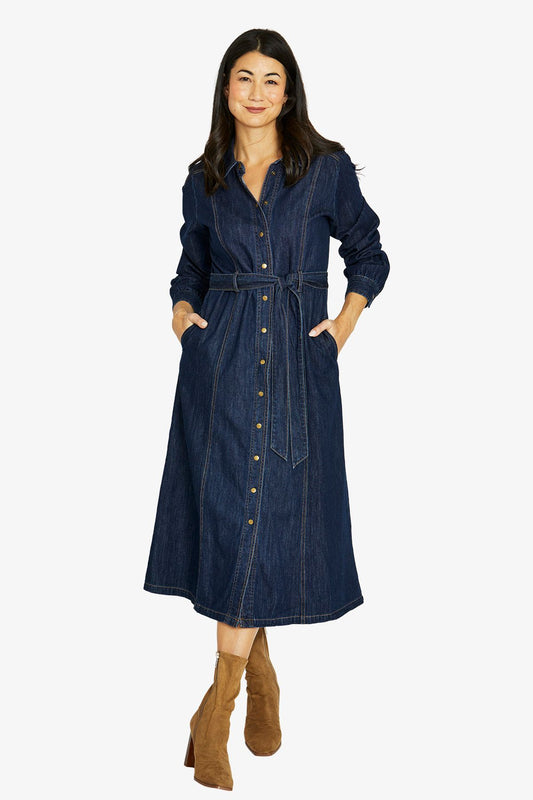 Womens Dark Denim Dress Blue 606j5055a