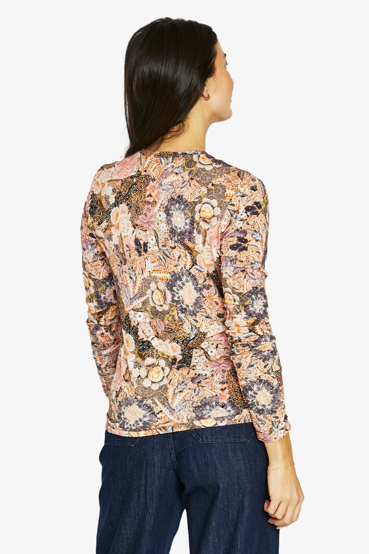 Womens Delicate Paisley Ls Tee Multicolor 60612027a