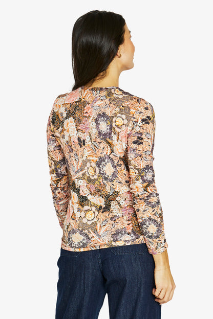 Womens Delicate Paisley Ls Tee Multicolor 60612027a