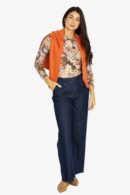 Womens Delicate Paisley Ls Tee Multicolor 60612027a