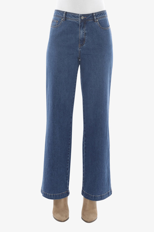 Wide Leg Jeans in Dark Denim