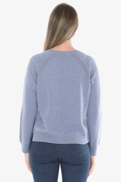 Detail Raglan Pullover in Seaside Marle