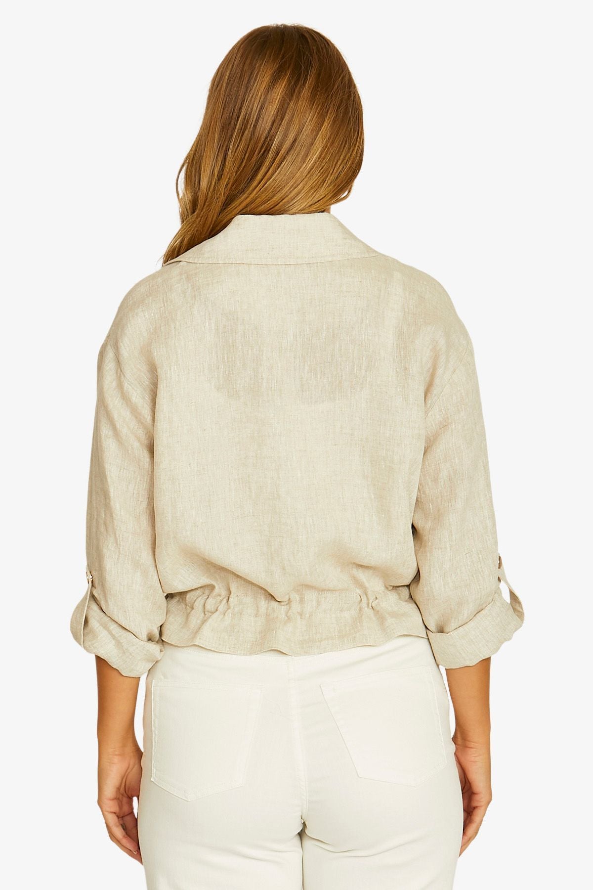 Womens Drawstring Jacket Natural 616j4027a