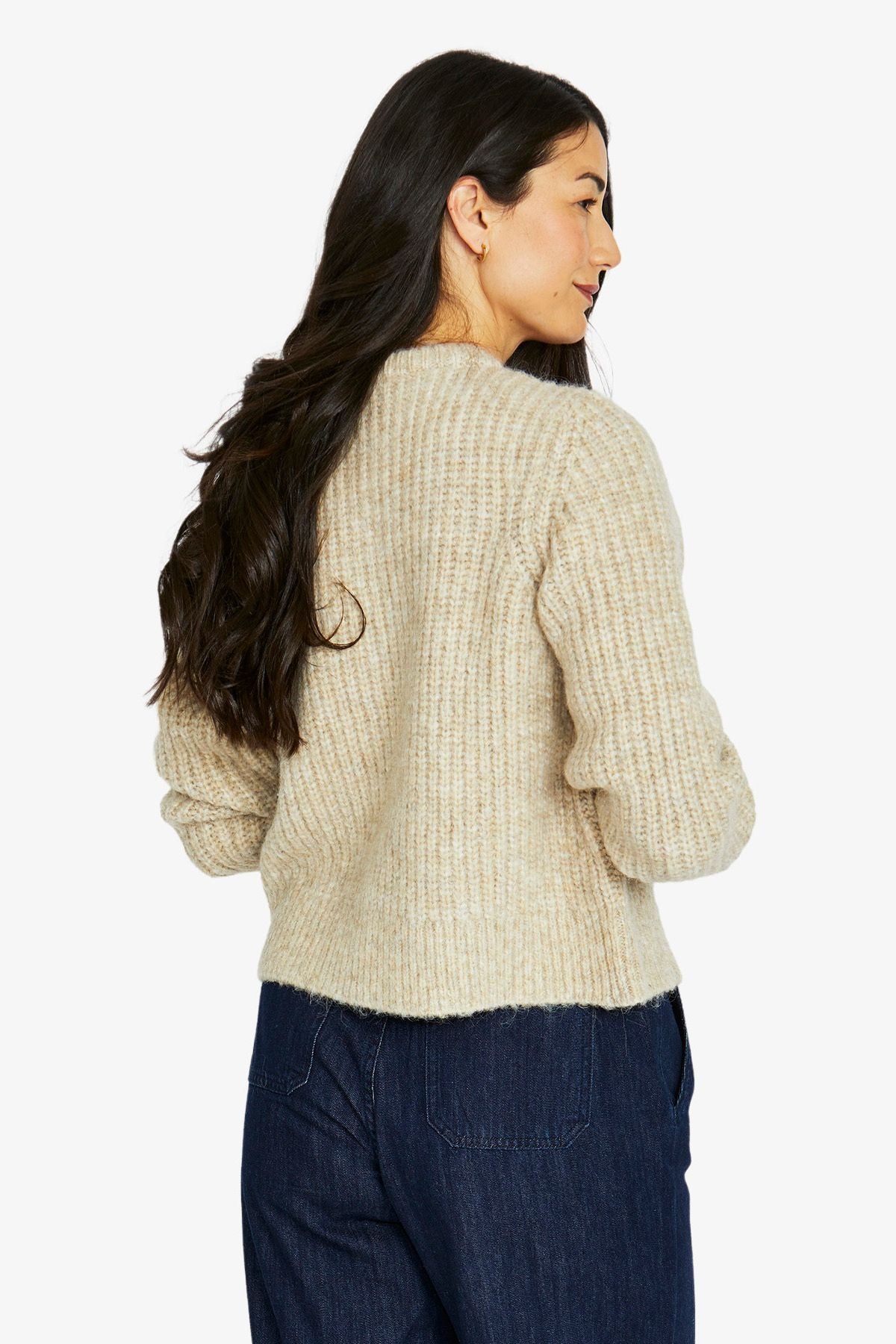 Womens Fancy Button Cardigan Beige 60611002a
