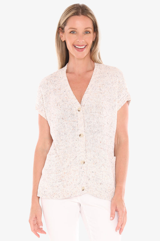 Womens Fleck Knit Vest Beige 59611006a