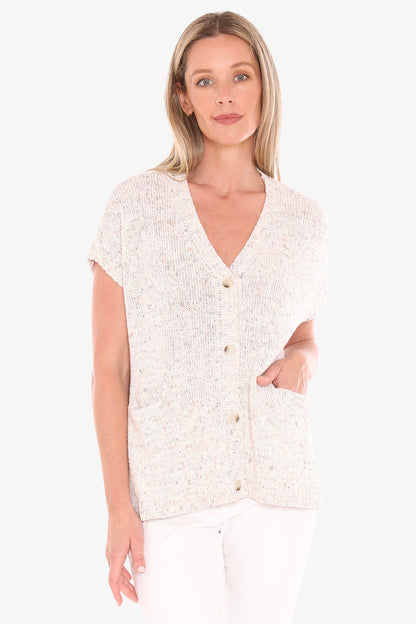 Womens Fleck Knit Vest Beige 59611006a