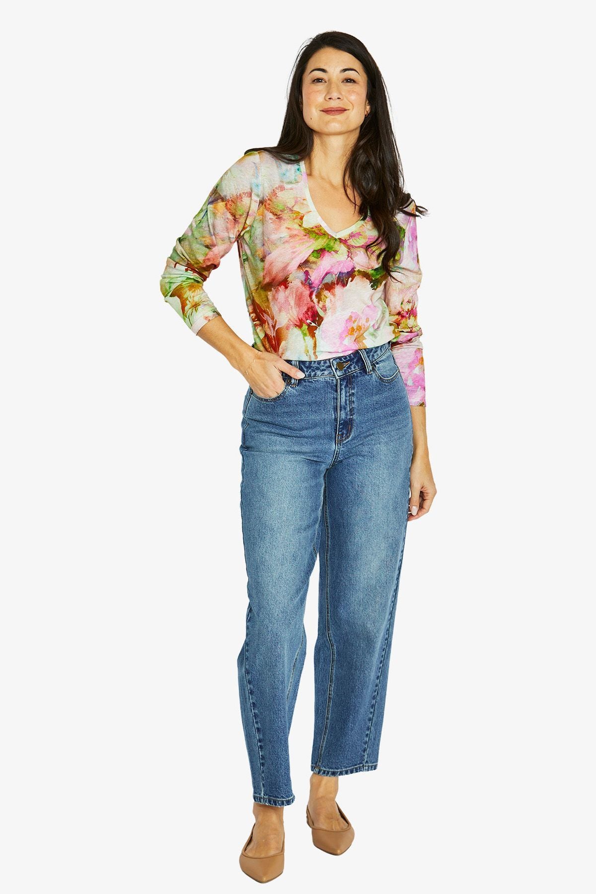 Womens Flower Bomb Ls Tee Multicolor 60612025a