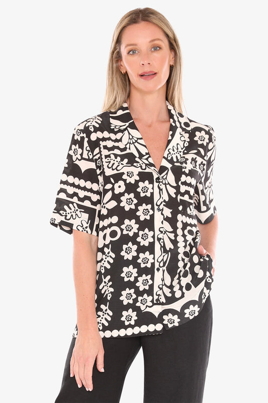 Womens Flower Pop Shirt Multicolor 596j3182a