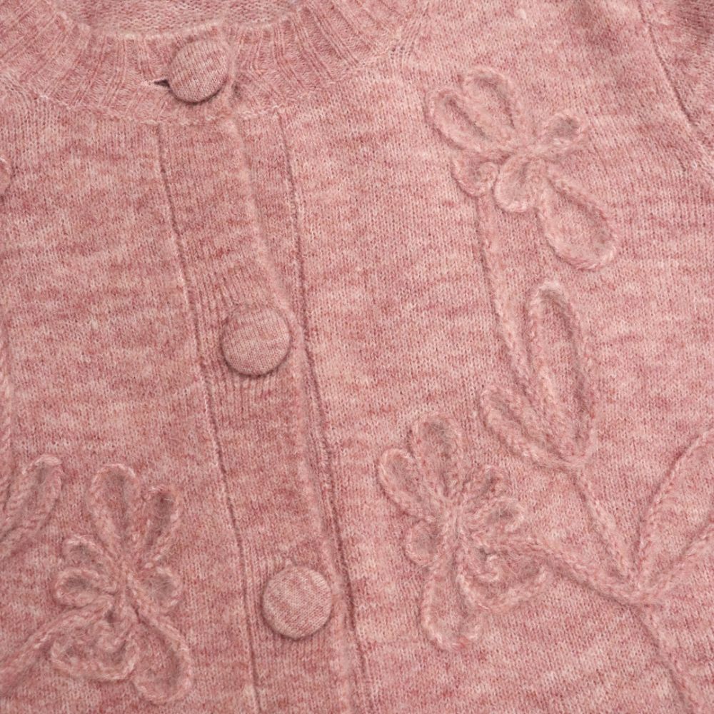 Flower Stem Cardigan in Merlot