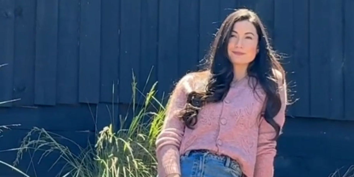Flower Stem Cardigan in Merlot