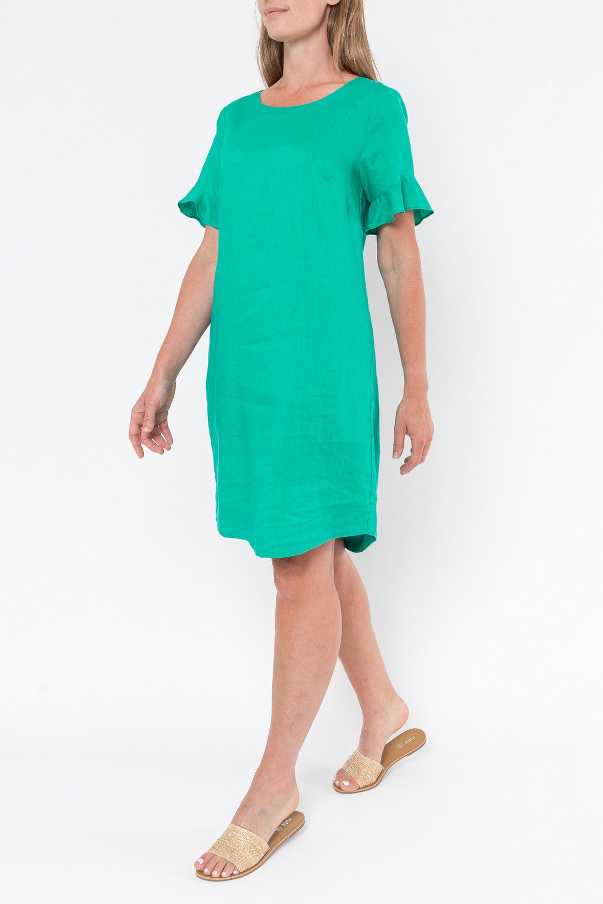 Flutter Sleeve Dress Emerald