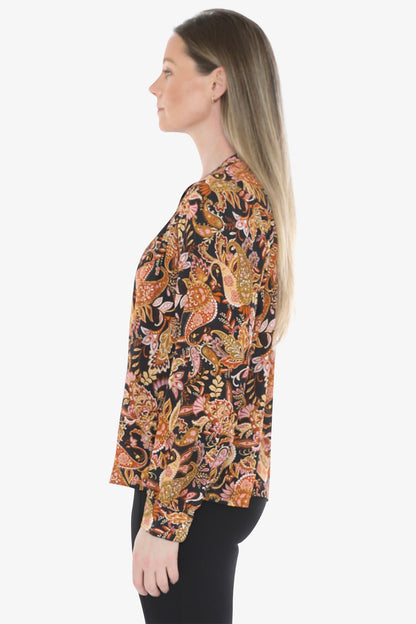 Folklore Paisley Yoke Detail Top in Multi
