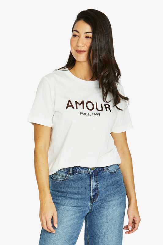 Womens French Ss Tee White 60612030a
