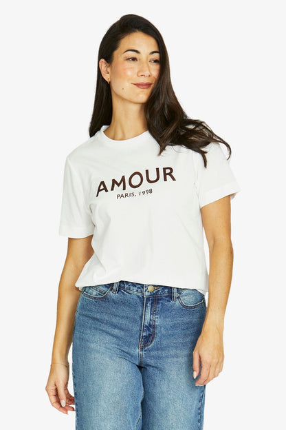 Womens French Ss Tee White 60612030a