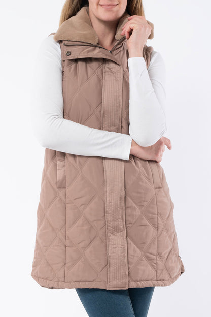 Women's Fur Trim Long Vest