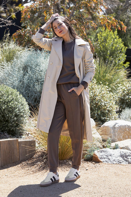 Womens Gather Back Trench Beige 606j4045a