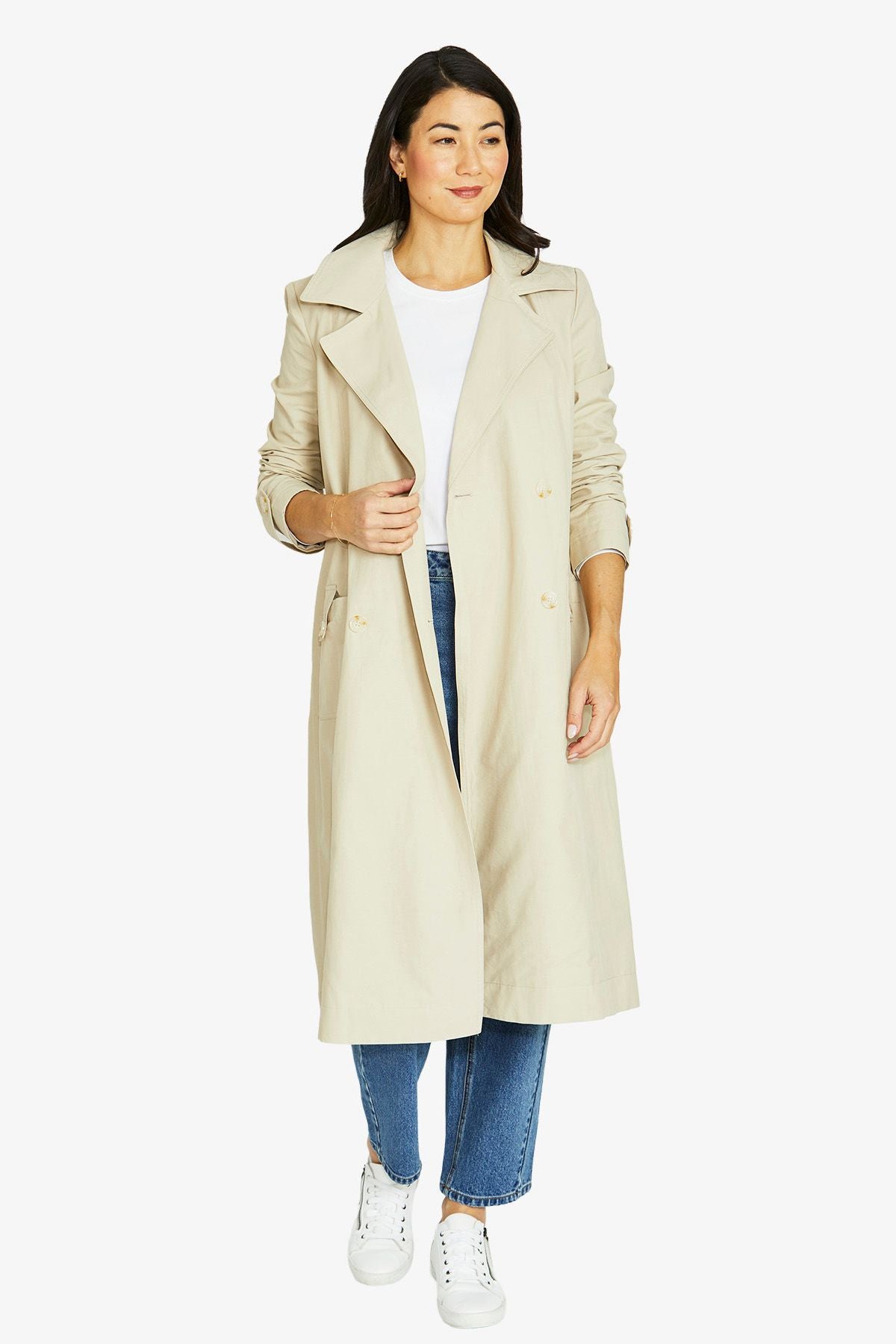 Womens Gather Back Trench Beige 606j4045a