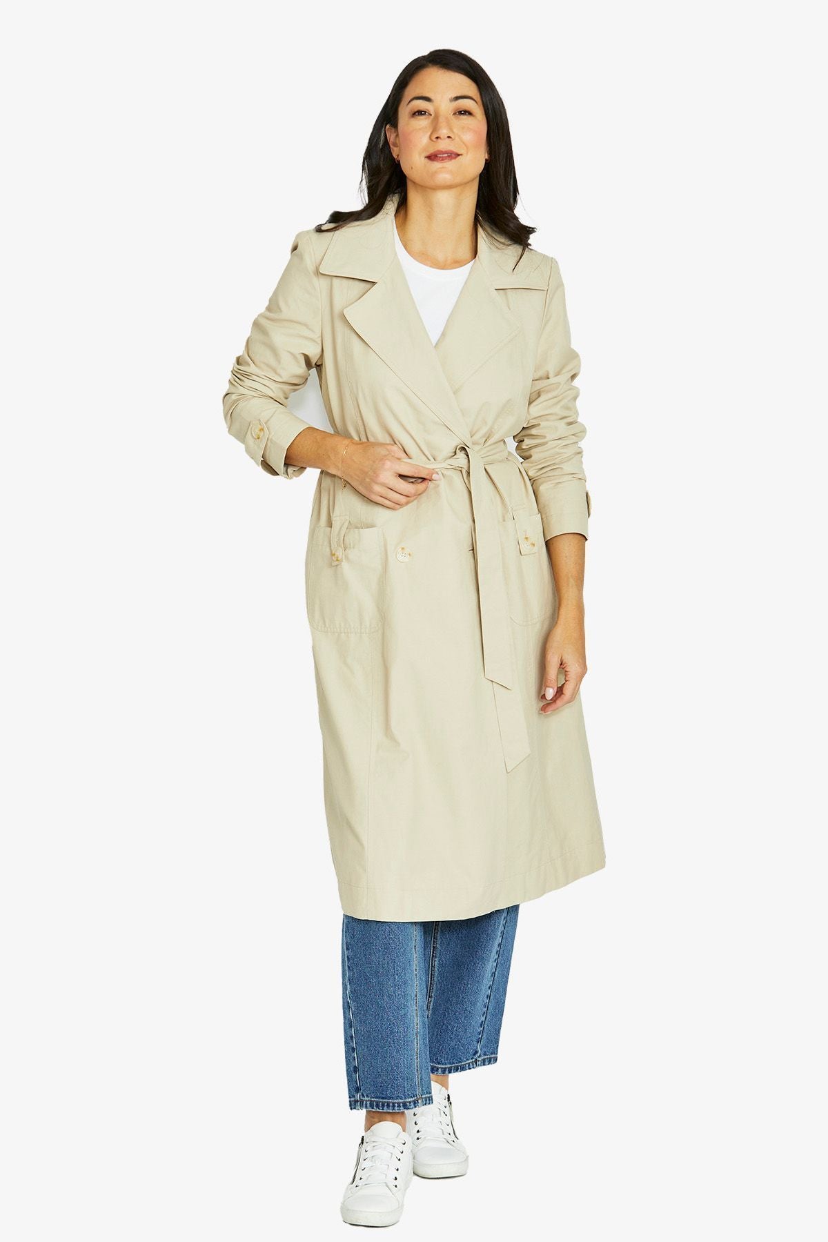 Womens Gather Back Trench Beige 606j4045a