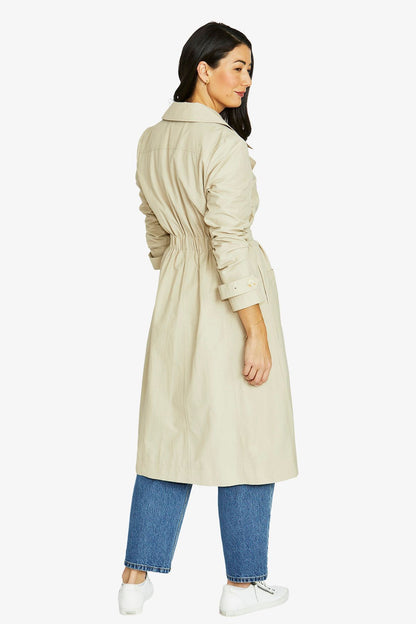 Womens Gather Back Trench Beige 606j4045a