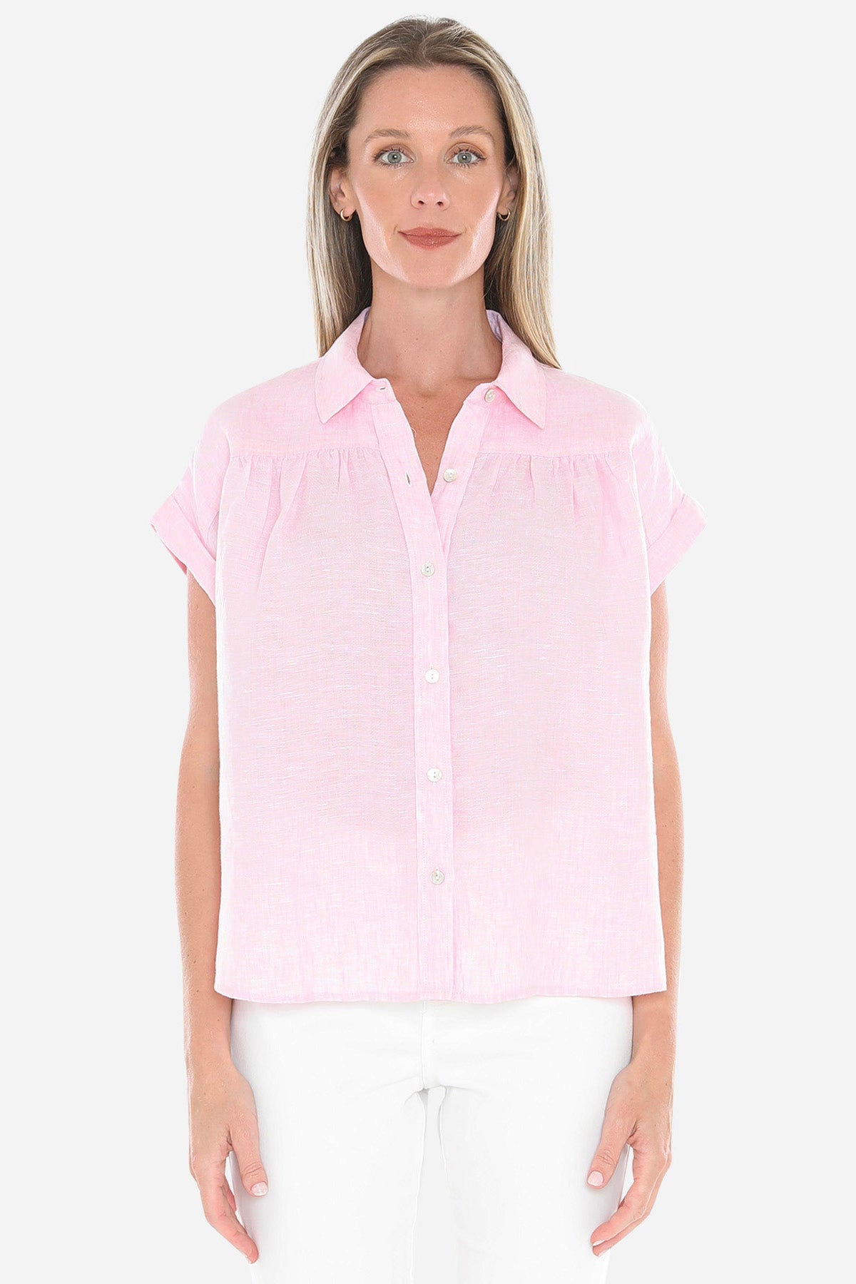 Womens Gather Ss Shirt Pink 596j3063a
